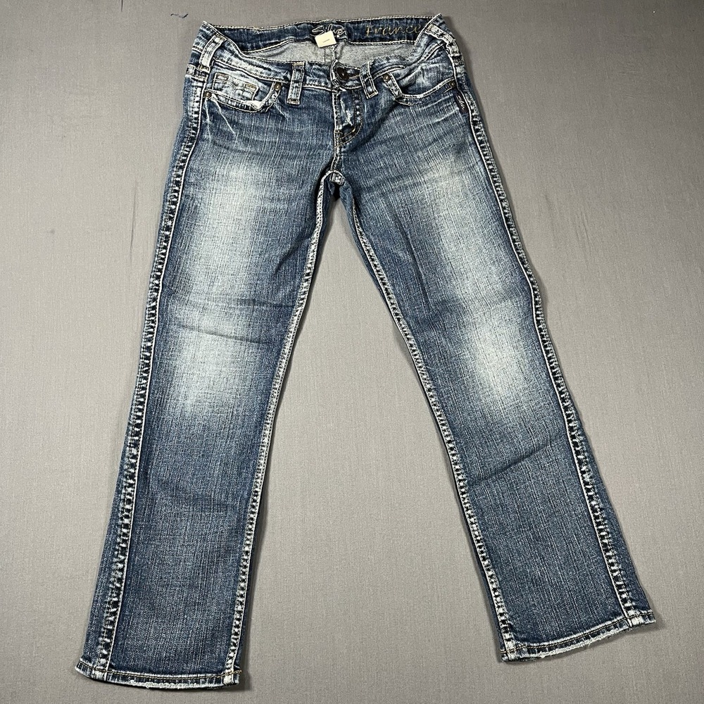 Silver Jeans Size W28 Women Jeans Frances Capri Straight Mid Rise Denim Blue